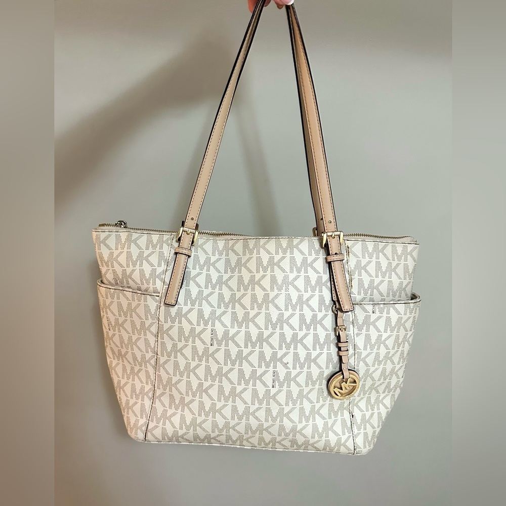 Michael Kors Beige Monogram Tote